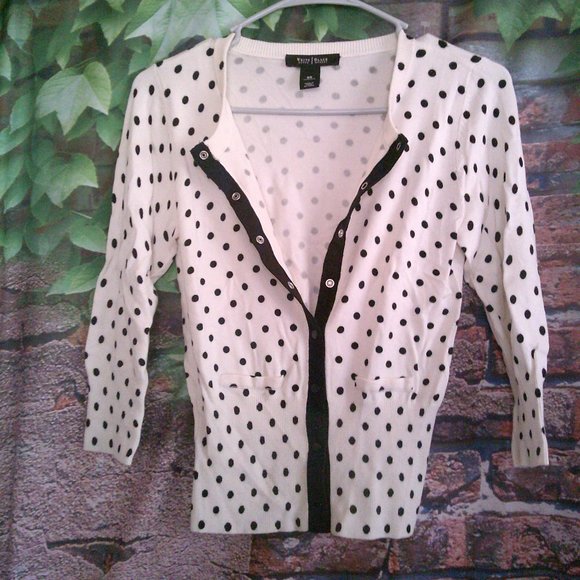 Polka Dot Button Up Cardigan Sweater - Picture 1 of 4